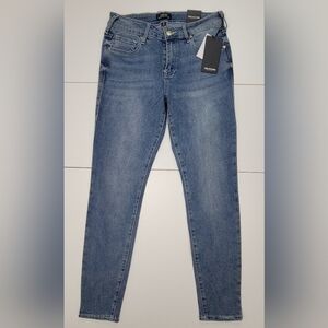True Religion Jennie Crystal Jeans Women's Size 27 Blue Denim Super Skinny New